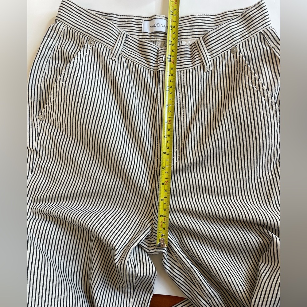 MADEINAM Striped Wide Leg Pants Size 2 High Rise Minimalist - Picture 3 of 8